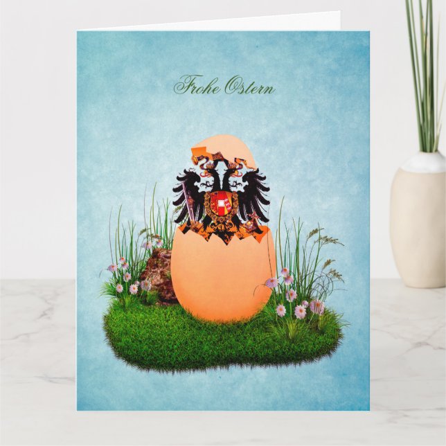 Faltkarte "Frohe Ostern" Habsburg Karte (Vorderseite)