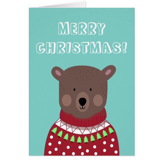 Faltkarte für den Weihnachtsbär (Vorne)