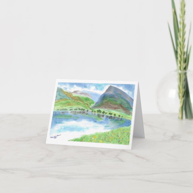 Faltkarte für die Wasserfarbengebirgslandschaft (Vorderseite)
