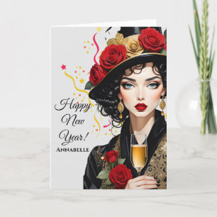 Faltkarte "Happy New Year" Ankündigung