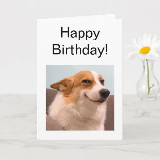 Faltkarte Lächeln Corgi Meme Karte