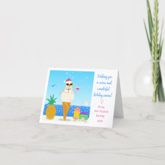 Faltkarte mit dem tropischen Weihnachtsmann Feiertagskarte