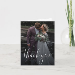 Faltkarte mit Foto Wedding White Dankeskarte
