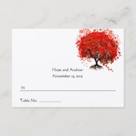 Faltkarte mit Rotem Herzblatt RSVP Karte