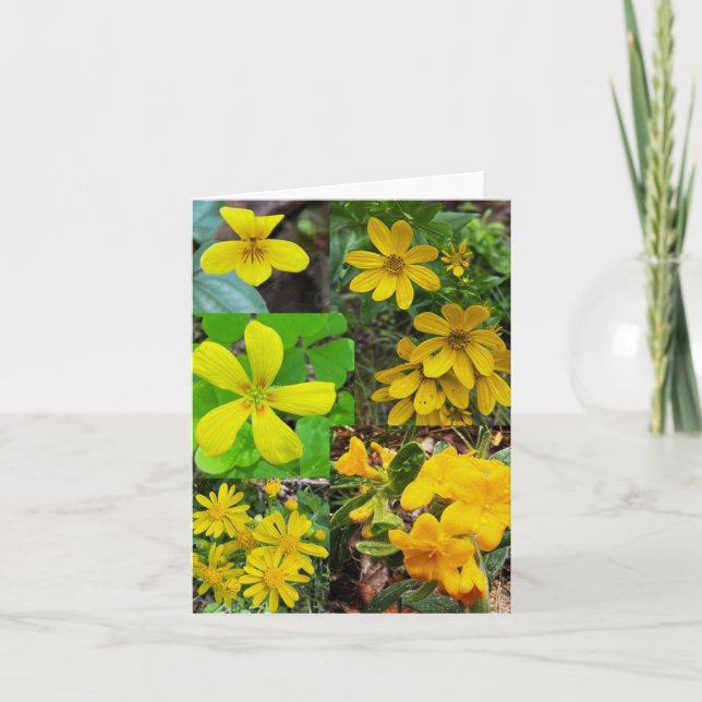 Faltkarte mit Zusammenstellung von Wildblumen Karte (Vorderseite)