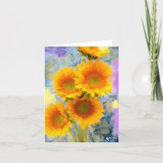 Faltkarte: Sonnenblumenfreude Dankeskarte