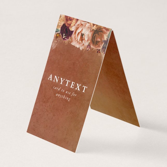 Faltkarte Terracotta Floral Boho (Rückseite)