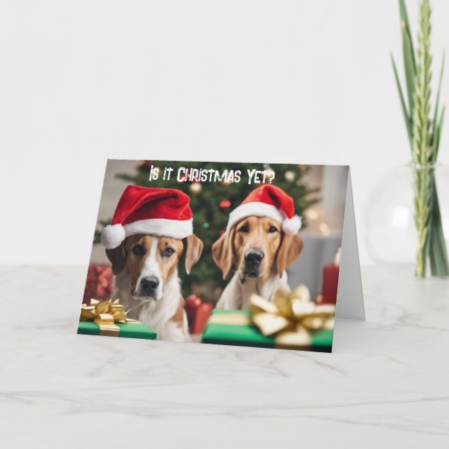 Faltkarte Weihnachtskarte Adorable Dog Karte (Vorderseite)