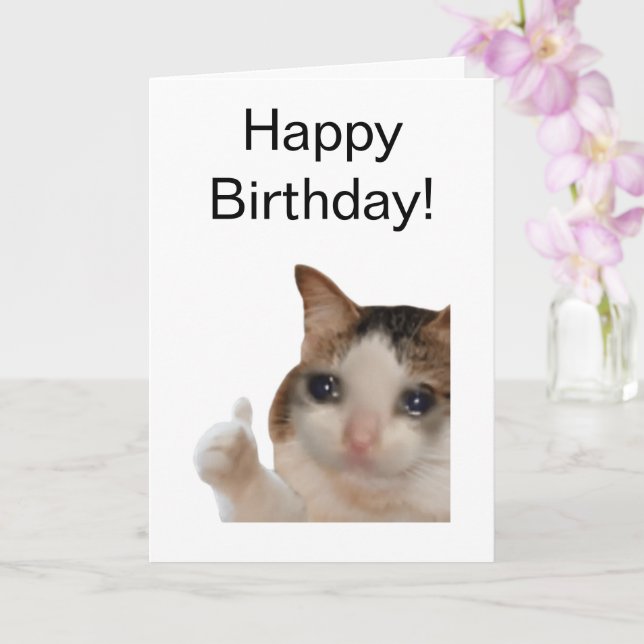 Faltkarte wirft Ok Cat Meme auf Karte (Orchidee)