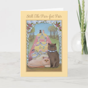 Faltkarte zum Hochzeitstag Cat Theme Karte