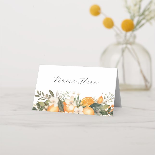 Faltkarten Hochzeitsorn Florals Platzkarte (Vorderseite)