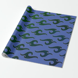 Faltpapier BLAU- UND SCHWARZE JAPANISCHE MUSTER Geschenkpapier