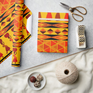 Faltpapier für das lustige afrikanische Stammmust Geschenkpapier