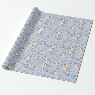 Faltpapier für das Muster "Unicoron Doodle" Geschenkpapier