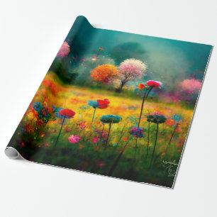 Faltpapier für die Blumenmuster Geschenkpapier