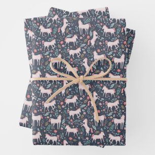 Faltpapier für Einhornfelder Geschenkpapier Set