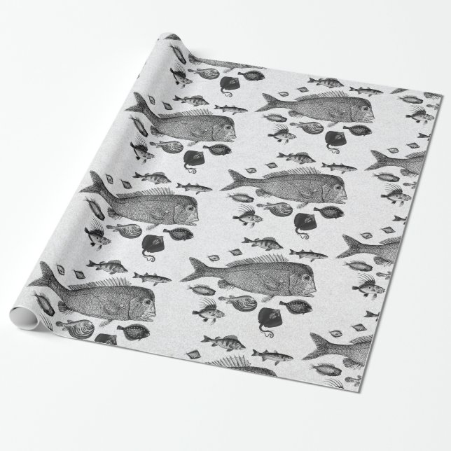 Faltpapier für Fischmuster Geschenkpapier (Ungerollt)