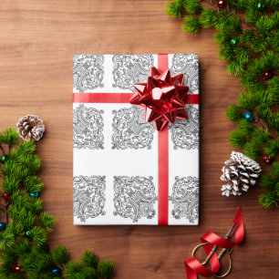 Faltpapier für Herz-Tile-Muster Geschenkpapier