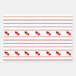 Faltpapier für Herz und Leinen - Flachblatt Set 3 Geschenkpapier Set