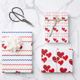 Faltpapier für Herz und Leinen - Flachblatt Set 3 Geschenkpapier Set