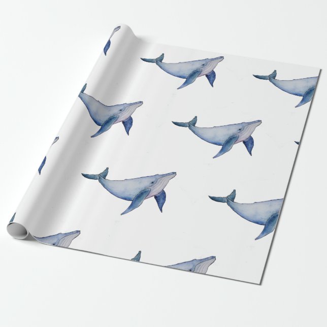 Faltpapier für niedliche Wale Geschenkpapier (Ungerollt)