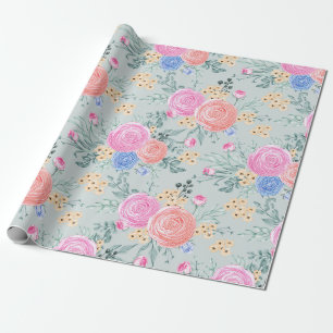 Faltpapier mit Blumenmuster Geschenkpapier