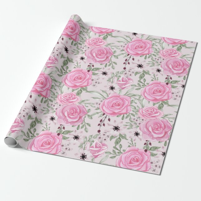 Faltpapier mit Blumenmuster Geschenkpapier (Ungerollt)
