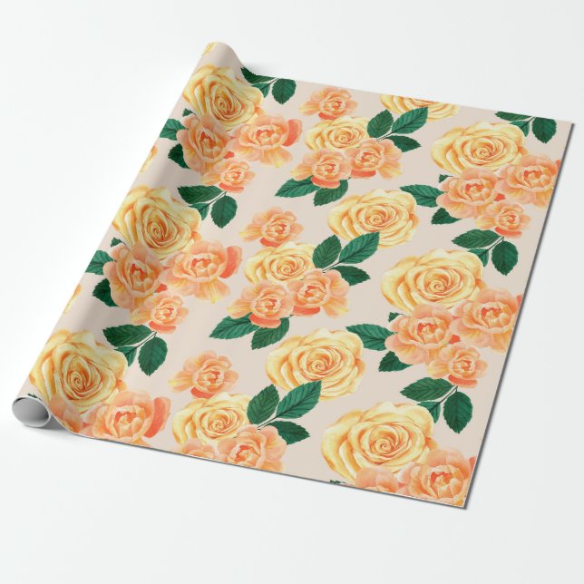 Faltpapier mit Blumenmuster Geschenkpapier (Ungerollt)