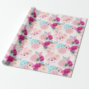 Faltpapier mit Blumenmuster Geschenkpapier