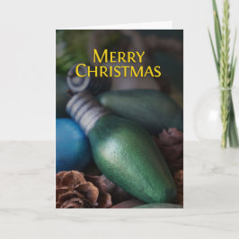 Faltschachtel aus grünem Holz - Weihnachtskarte Karte