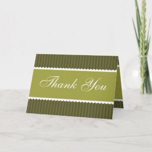 Faltschachtel: Card Martini Olive Green Stripes Dankeskarte