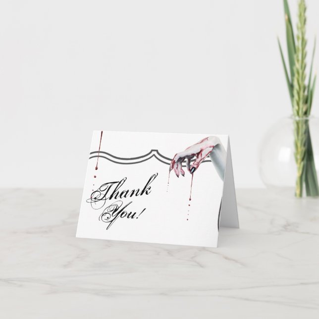 Faltschachtel Dankeschön Card zombie Tropfen Vampi Dankeskarte (Vorderseite)