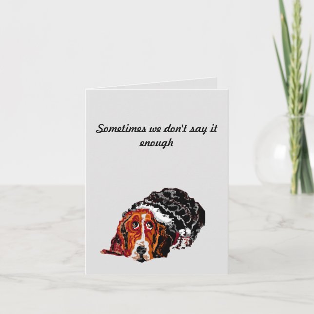 Faltschachtel Dankeschön Karte : Basset Hound (Vorderseite)