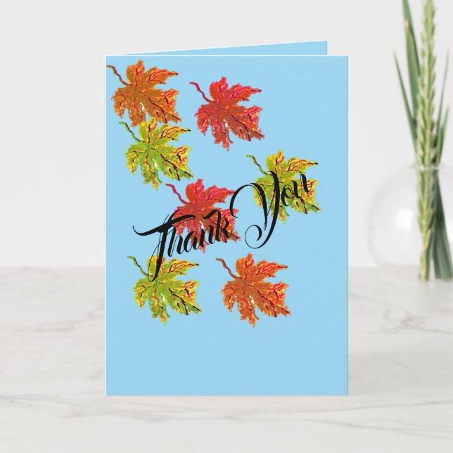 Faltschachtel Dankeschön Karte : Herbstblätter (Vorderseite)