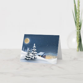 Faltschachtel Dankeschön Karte "Schnee im Dorf"