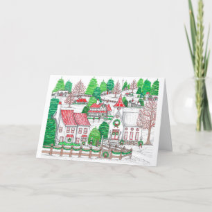 Faltschachtel für das Weihnachtsdorf-12x18 Dankeskarte