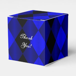 Faltschachtel Harlequin-Blau-Schwarz-GASTGESCHENK, Geschenkschachtel