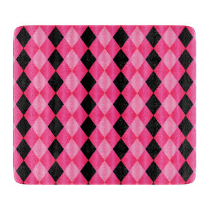 Faltschachtel Harlequin, rosa-schwarz-6x7-SCHNITTS Schneidebrett