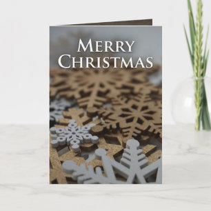 Faltschachtel White and Gold Snowflake Weihnachtsk Karte