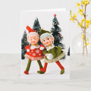 Faltschachtelkarte, Frohe Weihnachtself Karte