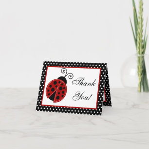 Faltt Danke, Card Red Ladybug Dankeskarte