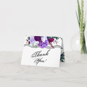 Faltt Dankeschön Card Lavender Hibiskus auf Weiß Dankeskarte