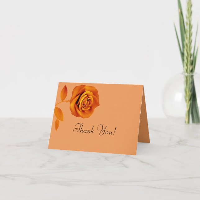 Faltt Dankeschön, dass Ihre Karte Orange Rose gebr (Vorderseite)