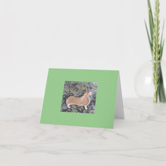 Faltt Dankeschön Karte mit Corgi (Vorderseite)