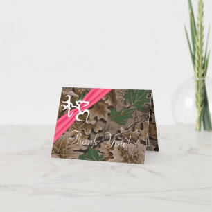 Faltt Dankeschön rosa Camouflage Dankeskarte