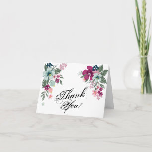 Faltt Dankeschön Tropische Blume auf Weiß Dankeskarte