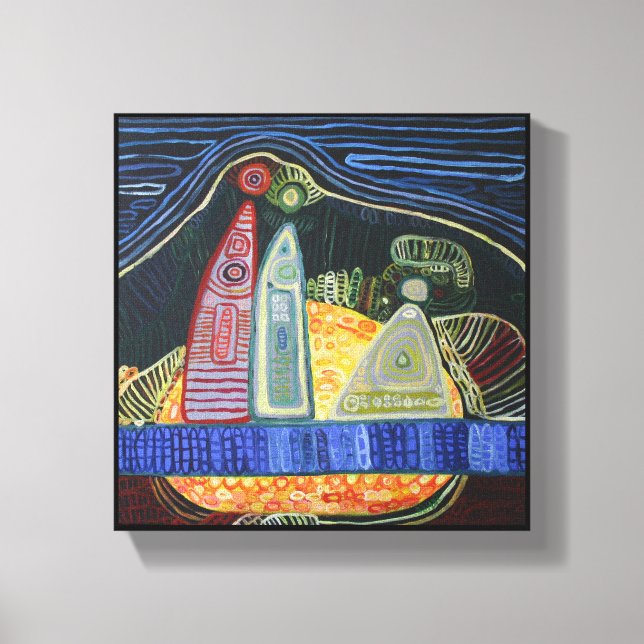 Familia Asbtract Kunst, Dichtung und Musik Leinwanddruck (Vorderseite)