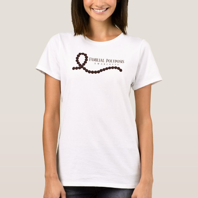 Familiäre Polyposis Bewusstsein Brown Ribbon Beads T-Shirt (Vorderseite)