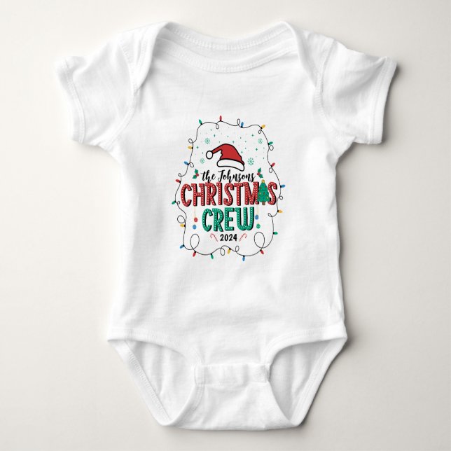 Familiäre Weihnachtsgruppe - passender Name Baby Strampler (Vorderseite)
