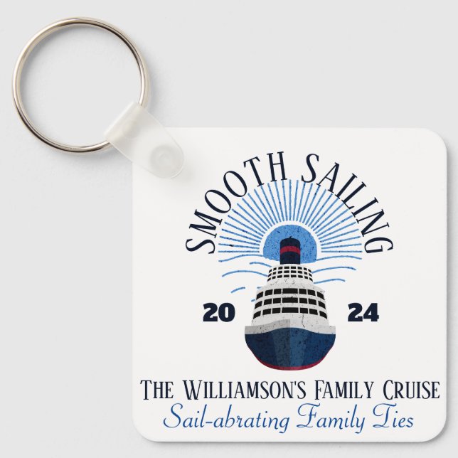 Familiäres Matching Cruise Vacation Name & Year Schlüsselanhänger (Vorderseite)